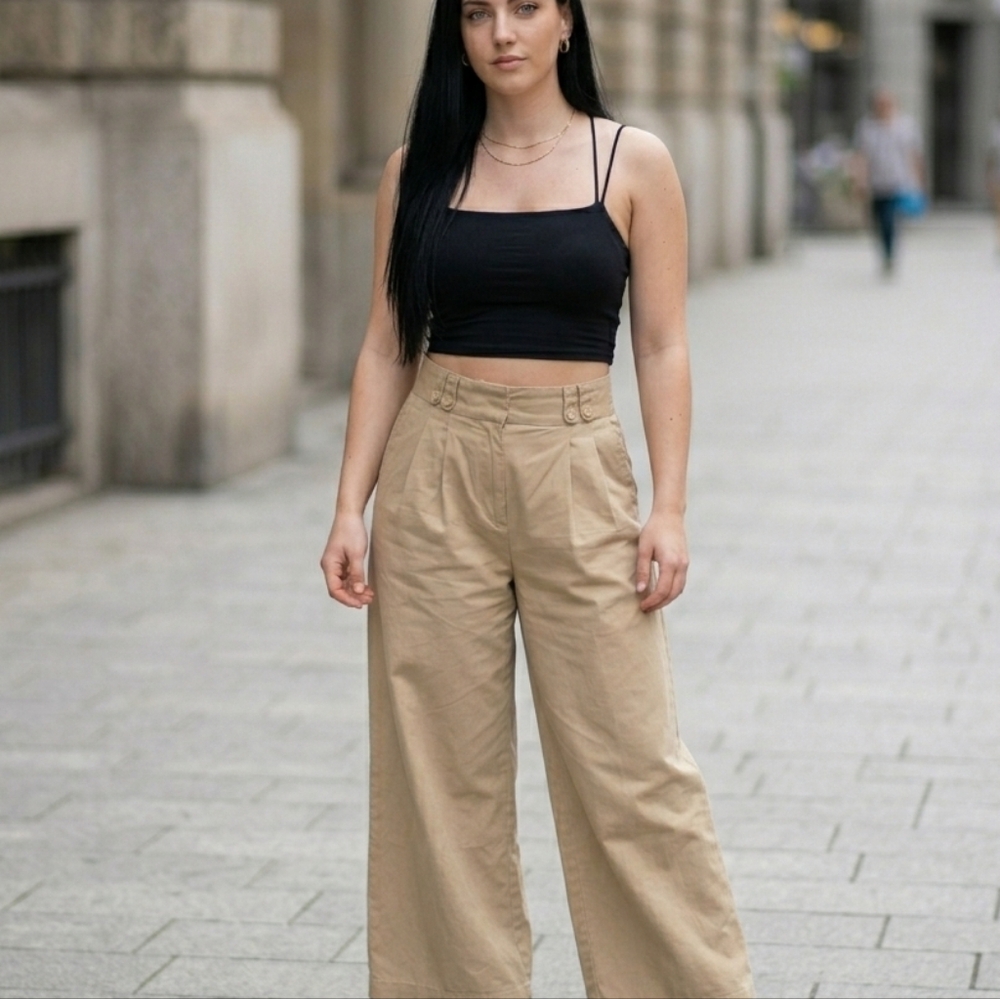 & Other Stories LA Atelier Size 0 Wide Leg Pleated Trousers Great Condition - Picture 2 of 16